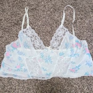 Vintage floral and lace bustier top
